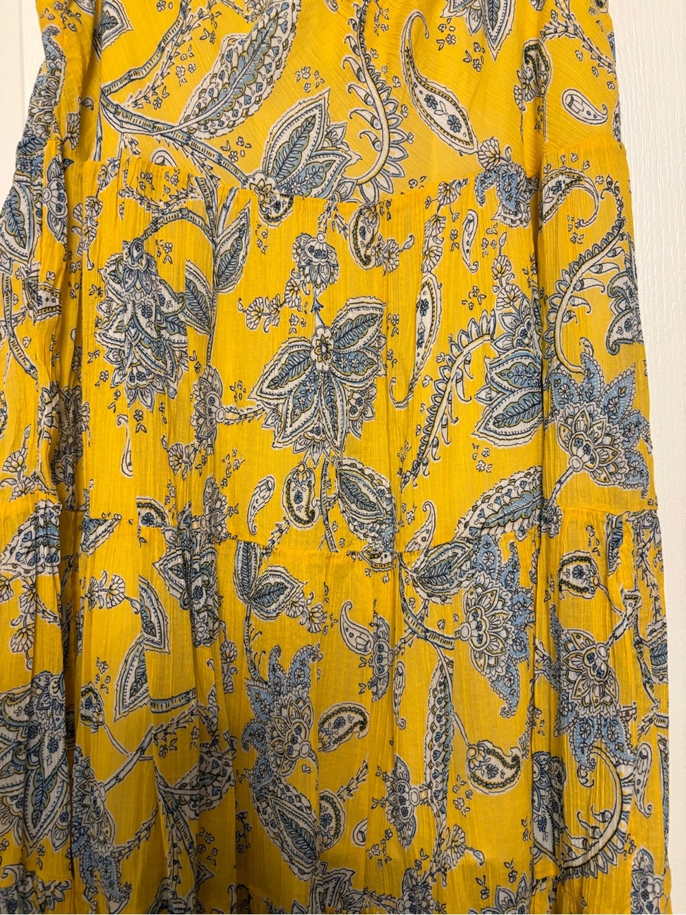 Chaps Yellow Paisley Tiered Maxi Skirt - Picture 4 of 6